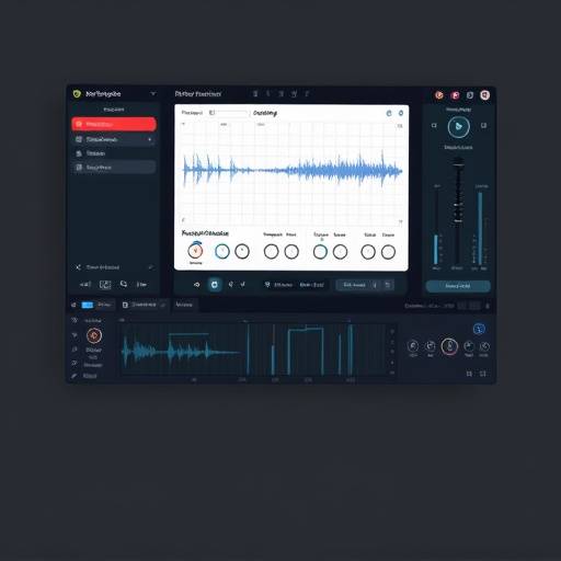 Software interface for audio restoration, representing audio restoration services